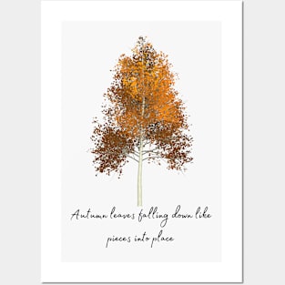 Autumn leaves falling down Posters and Art